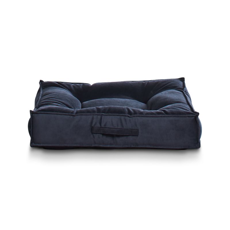 Piazza Medium Shale Tufted Dog Bed + Reviews | Crate & Barrel