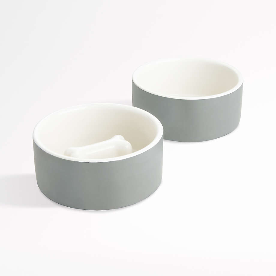 Grey best sale dog bowls