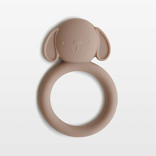 Mushie Light Brown Dog Silicone Baby Teether