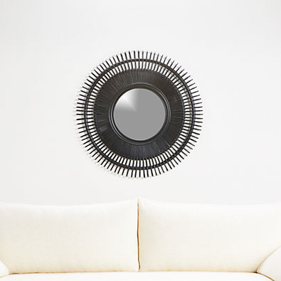 View Doheny Black Rattan Mirror details