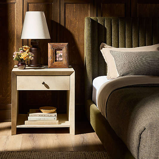 Dolly 25" Leather-Wrapped Nightstand