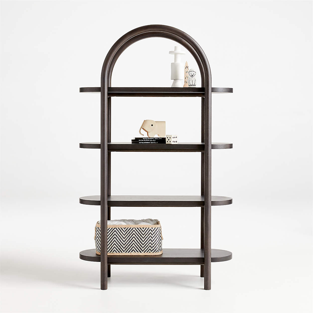 Canyon Charcoal Wood Tall 4-Shelf Kids Bookcase by Leanne Ford ...