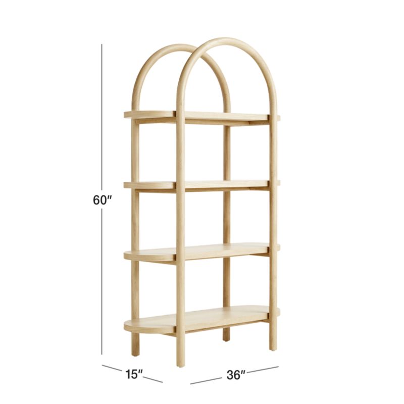 View Canyon Natural Wood Tall 4-Shelf Bookcase by Leanne Ford - image 3 of 21