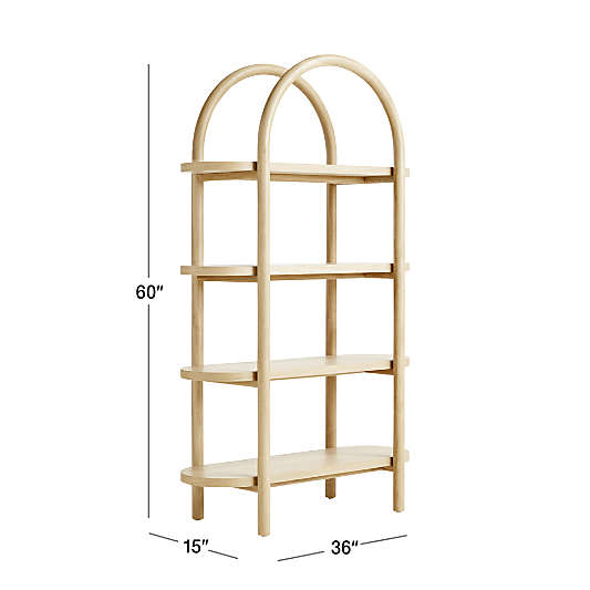 Canyon Natural Wood Tall 4-Shelf Bookcase by Leanne Ford