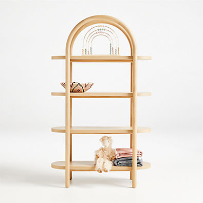 View Canyon Natural Wood Tall 4-Shelf Bookcase by Leanne Ford details