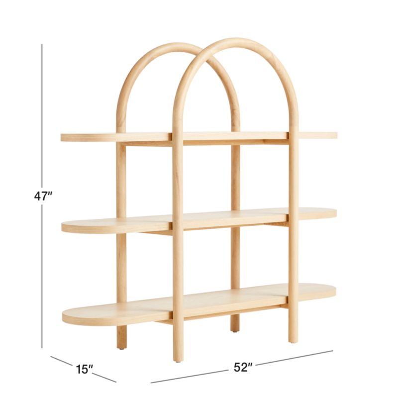 View Canyon Natural Wood Wide 3-Shelf Bookcase by Leanne Ford - image 3 of 13