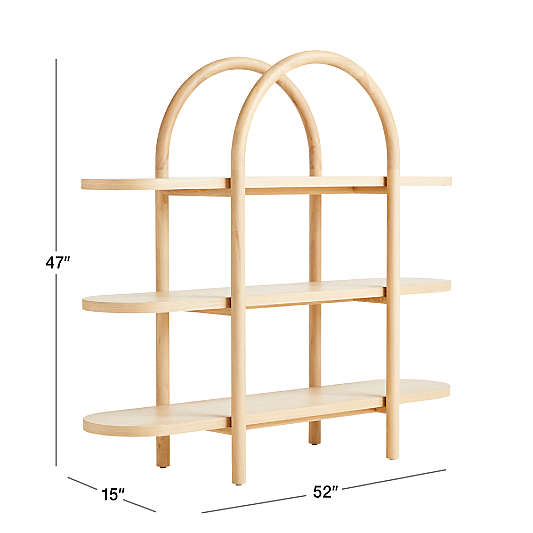 Canyon Natural Wood Wide 3-Shelf Bookcase by Leanne Ford