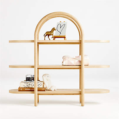 Canyon Natural Wood Wide 3-Shelf Bookcase by Leanne Ford