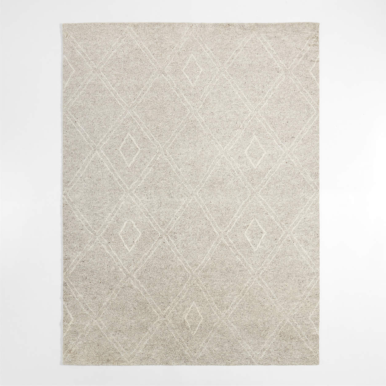 Dolomites Wool HandKnotted Silver Grey Area Rug 9'x12' Crate & Barrel