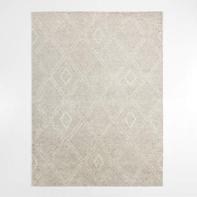 Clearance! 6x9ft Beige Wool Carpets Flooring Hand Knotted Area
