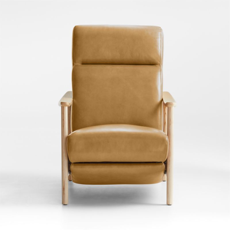 Domingo Leather Reclining Accent Chair with Wood Frame - image 4 of 10