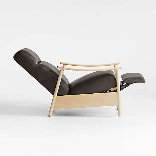 Domingo Leather Reclining Chair with Wood Frame