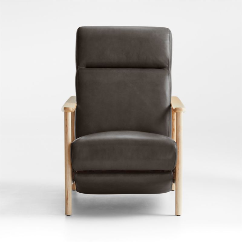 Domingo Leather Reclining Chair with Wood Frame - image 0 of 2