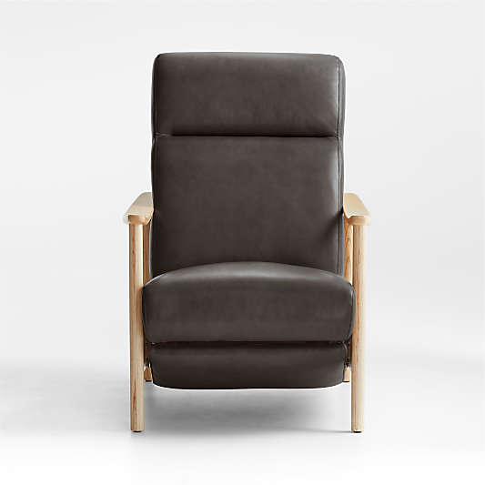 Domingo Leather Reclining Chair with Wood Frame