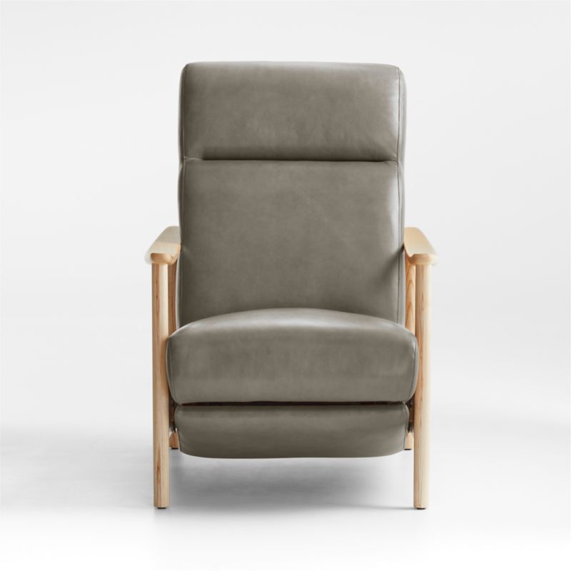 Domingo Leather Reclining Chair with Wood Frame - image 0 of 2