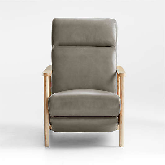 Domingo Leather Reclining Chair with Wood Frame