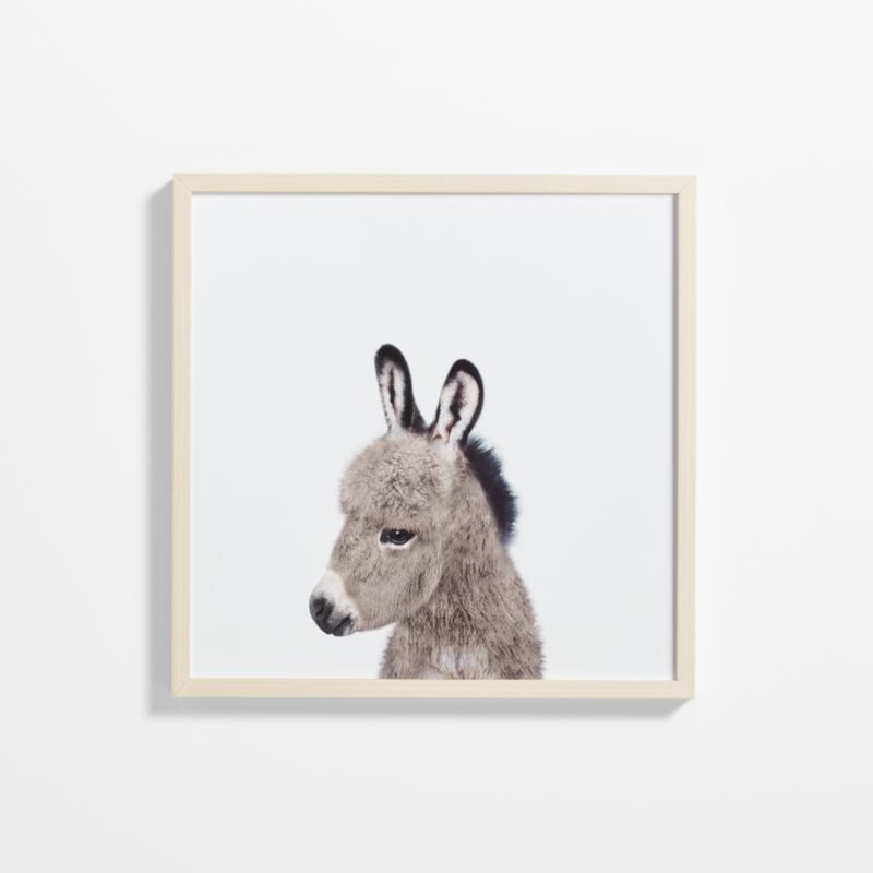 Baby Donkey Maple Wood Framed Wall Art Print - image 0 of 7