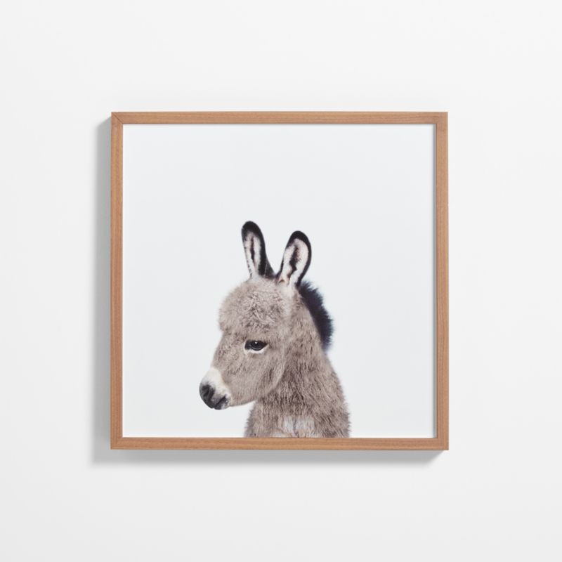 Baby Donkey Walnut Wood Framed Wall Art Print - image 0 of 7