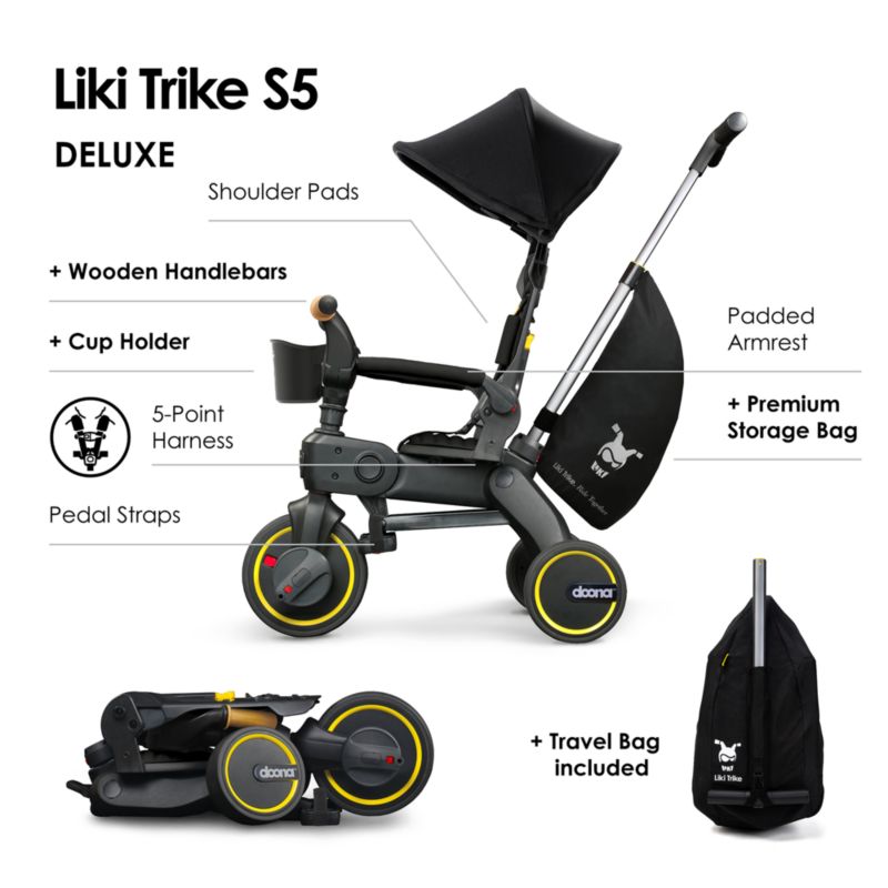 Doona ™ Liki Trike S5 Nitro Black Tricycle Baby Stroller - image 6 of 8