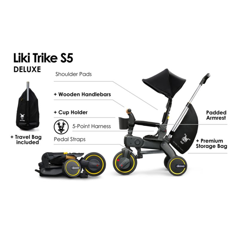 Doona ™ Liki Trike S5 Nitro Black Tricycle Baby Stroller - image 5 of 8