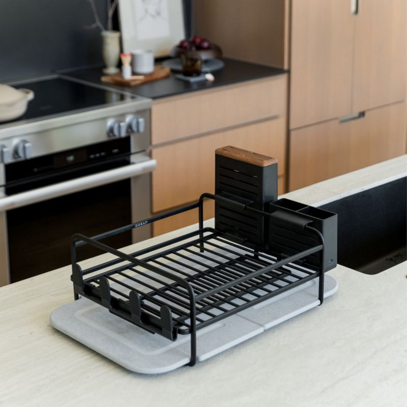 Dorai Home Dish Rack with Drying Stone in Basalt - image 1 of 3