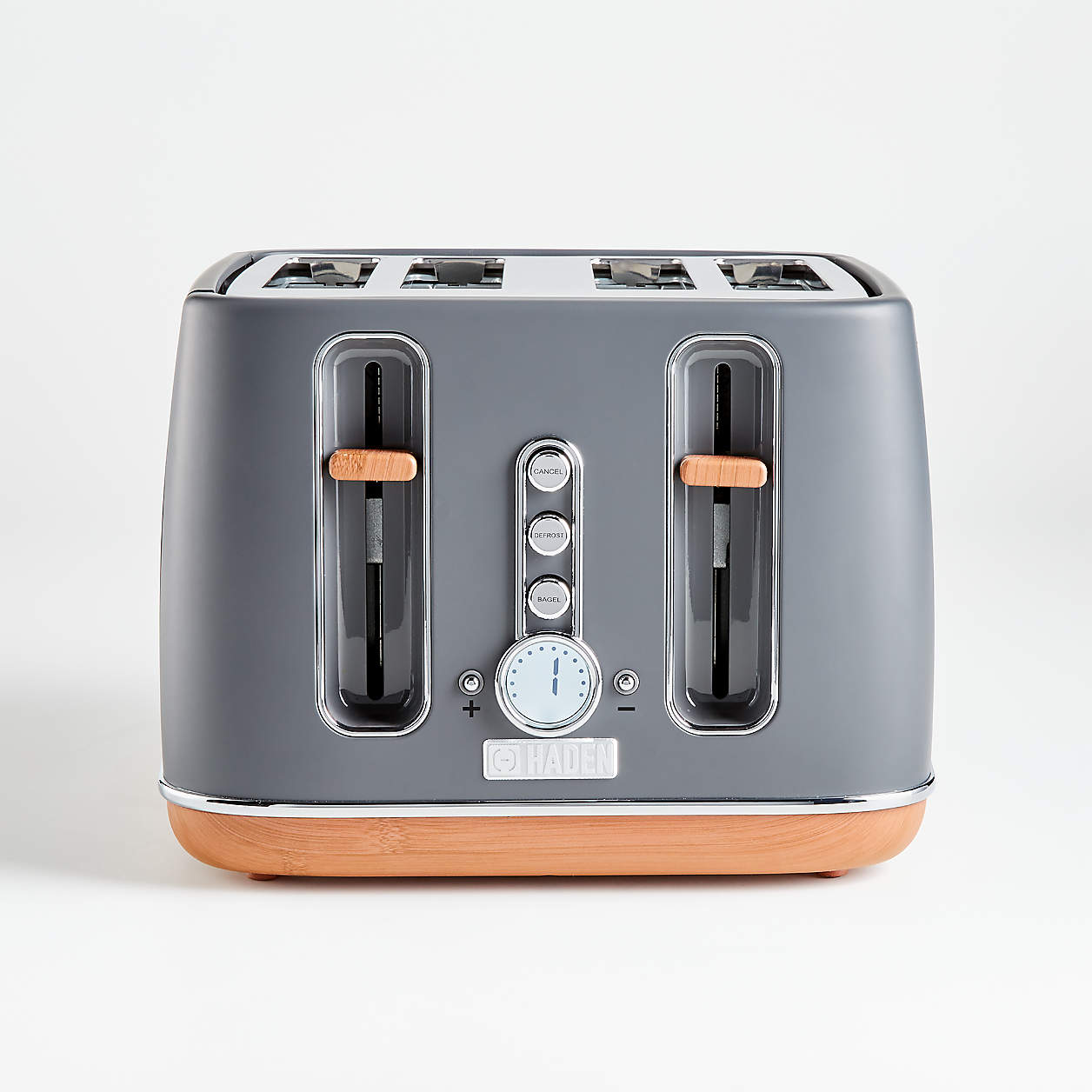 HADEN Dorchester Pebble Grey 2Slice Toaster + Reviews Crate & Barrel