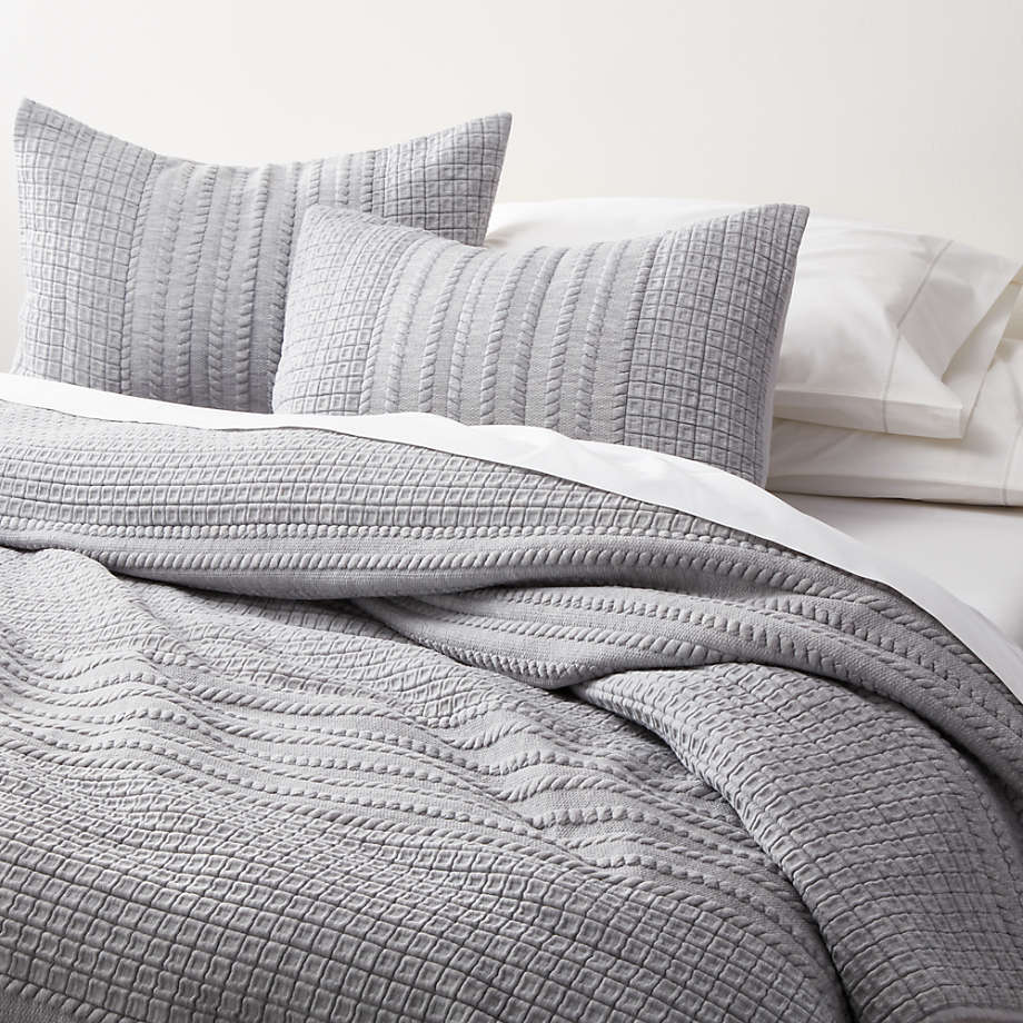 Doret Grey Jersey Pillow Sham King, Euro Sham Size For King Bed