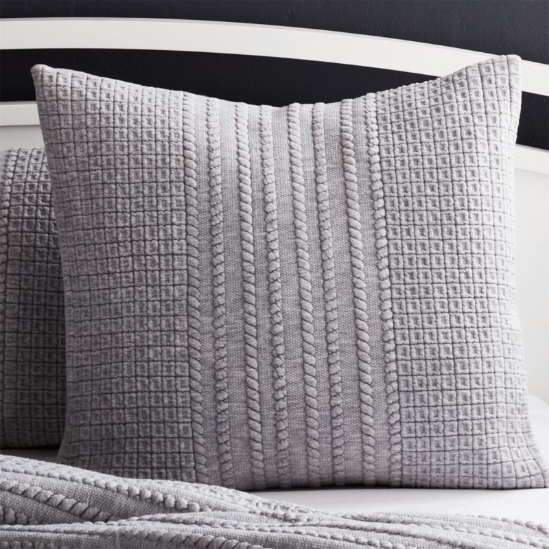 Doret Grey Jersey Pillow Sham Euro - image 0 of 12