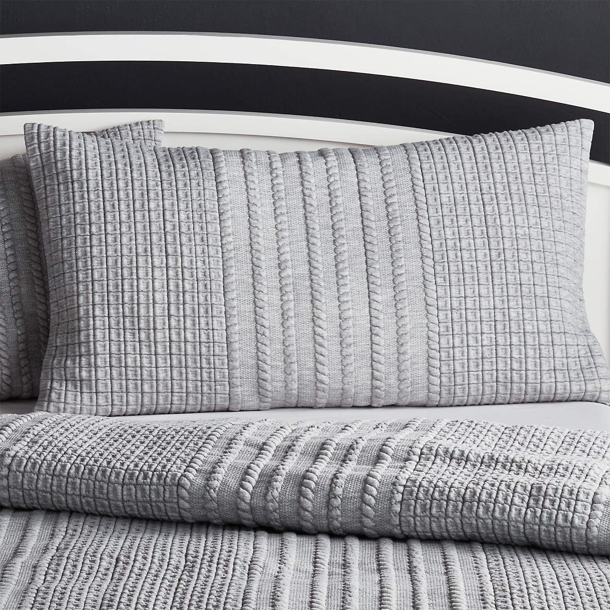Doret Grey Jersey Pillow Sham King + Reviews Crate & Barrel