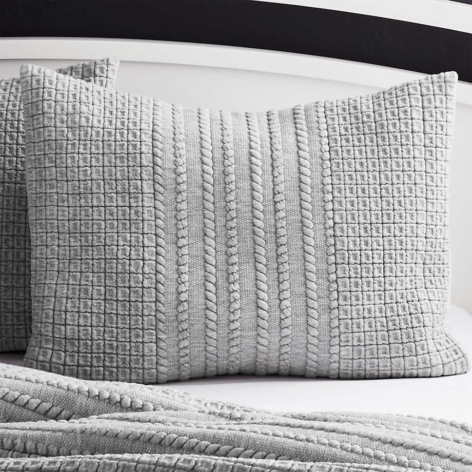 Doret Grey Jersey Pillow Sham Standard + Reviews Crate & Barrel