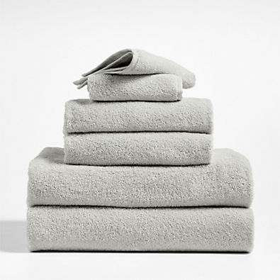 View Dorm Turkish Organic Cotton Light Grey Bath Towel, Set of 6 details