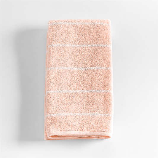 Dorm Turkish Organic Cotton Pale Pink Striped Hand Towel