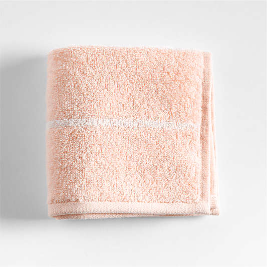 Dorm Turkish Organic Cotton Pale Pink Striped Washcloth