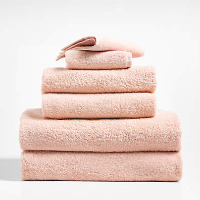 Dorm Turkish Organic Cotton Pale Pink Bath Towel, Set of 6