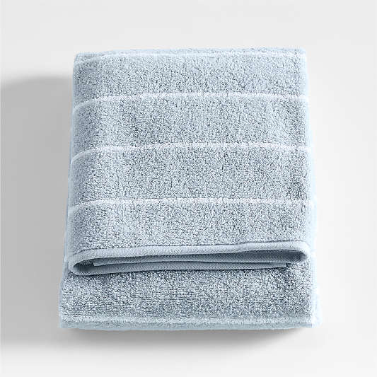 Dorm Turkish Organic Cotton Sky Blue Striped Bath Towel