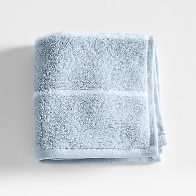 View Dorm Turkish Organic Cotton Sky Blue Striped Washcloth details