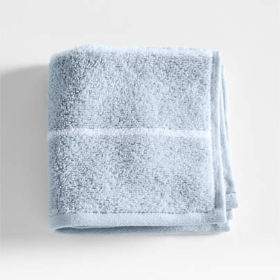 Dorm Turkish Organic Cotton Sky Blue Striped Washcloth
