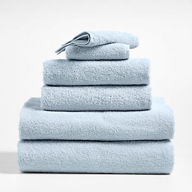View Dorm Turkish Organic Cotton Sky Blue Bath Towel, Set of 6 details