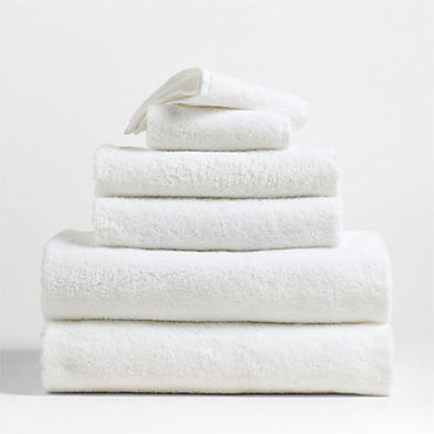 View Dorm Turkish Organic Cotton Crisp White Bath Towel, Set of 6 details