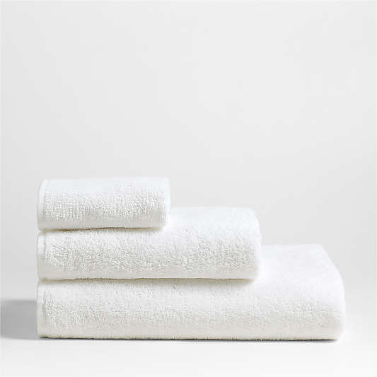 Dorm Turkish Organic Cotton Crisp White Bath Towels
