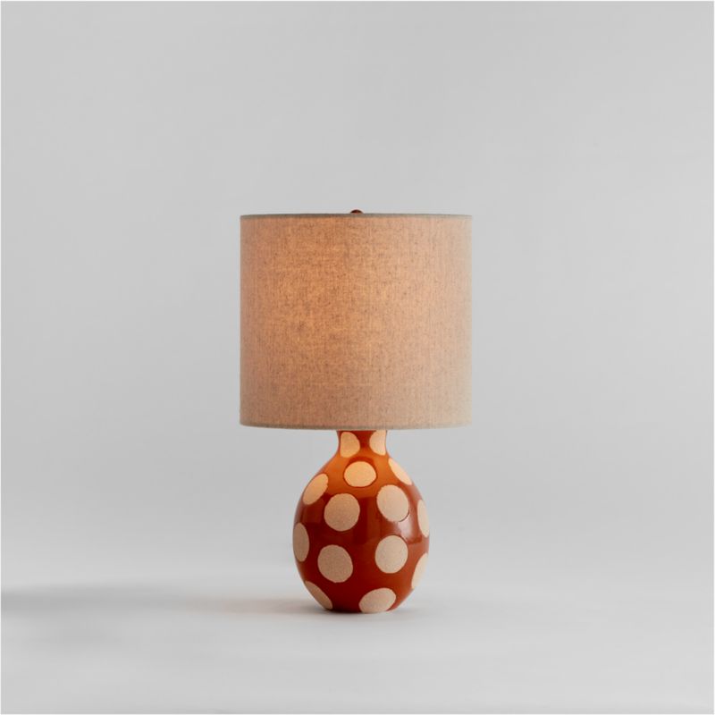 Dot Almond Brown Ceramic Kids Table Lamp - image 0 of 15