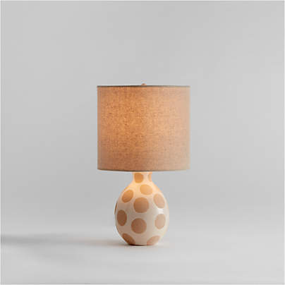 Dot White Ceramic Kids Table Lamp