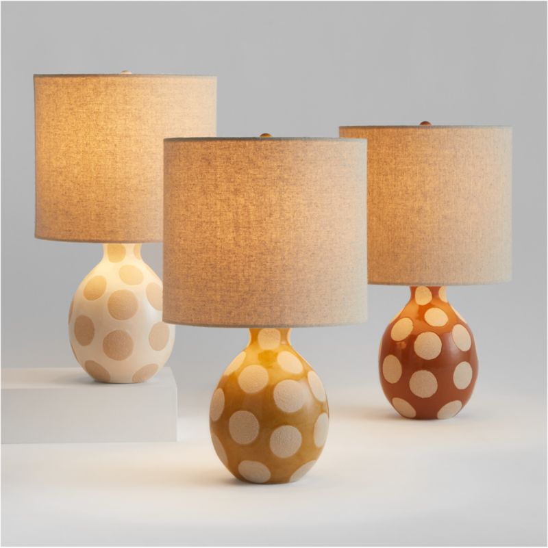 Dot White Ceramic Kids Table Lamp