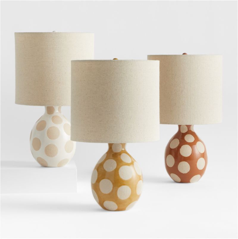 Dot White Ceramic Kids Table Lamp