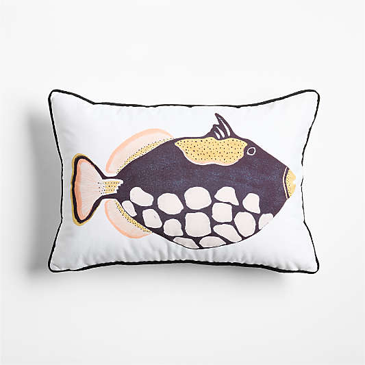 Dotted Reef Fish 22"x15" Indoor/Outdoor Throw Pillow