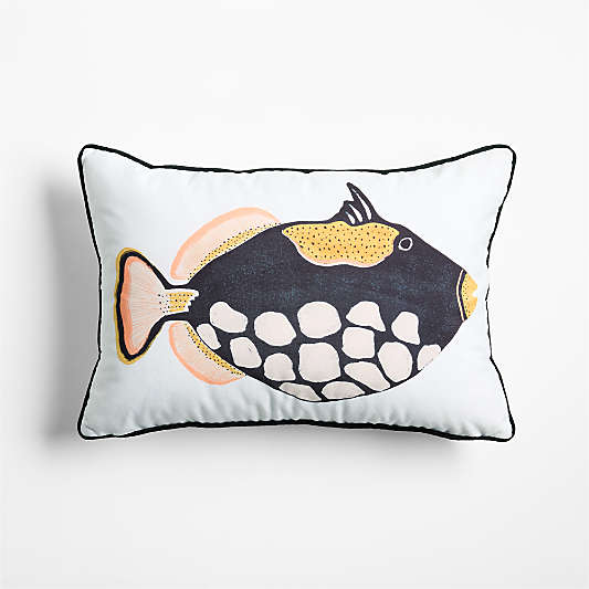 Dotted Reef Fish 22"x15" Indoor/Outdoor Throw Pillow