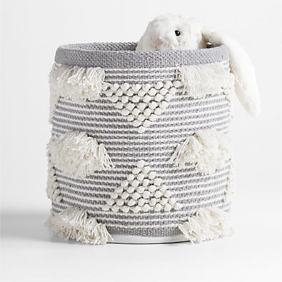 View Dottie Grey Woven Macrame Kids Small Storage Bin details