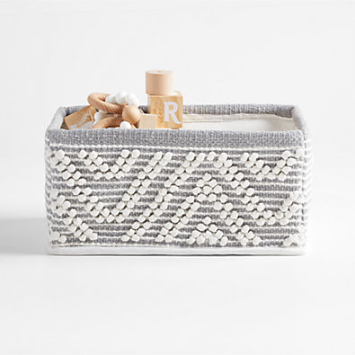 View Dottie Grey Woven Macrame Diaper Caddy details