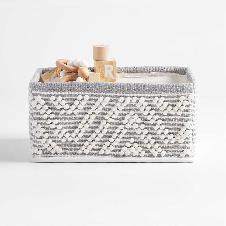 Dottie White Woven Macramé Diaper Caddy + Reviews