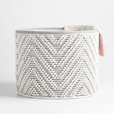 View Dottie Grey Woven Macramé Kids Storage Bin details